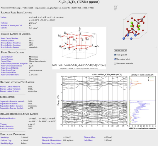 AFlow Automatic FLOW for Materials Discovery